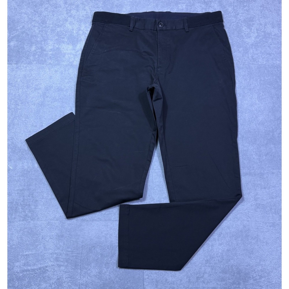 MNG Pants Mens 34x29 Black Elastic Stretch Waist Slim Tapered Modern Normcore